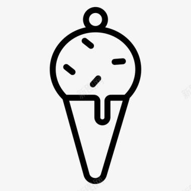 冰淇淋冰淇淋筒旅行图标