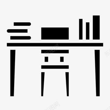 书桌椅子教室图标
