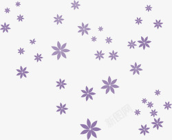 手绘紫色花朵漂浮图素材