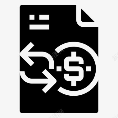 现金交换文件文件和文件实体图标