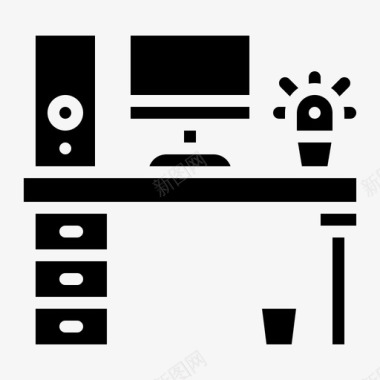 办公桌电脑桌子图标