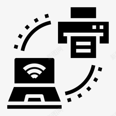 打印机笔记本电脑同步图标
