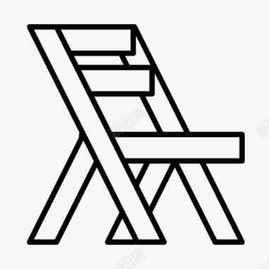 折叠椅家具家用图标