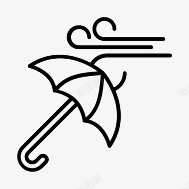 风和伞季节天气图标