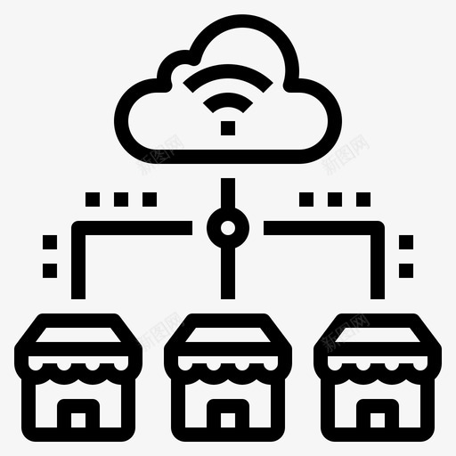 云家庭互联网svg_新图网 https://ixintu.com 家庭 互联网 智能家居 存储 联网