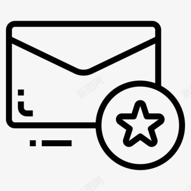 星星电子邮件信封图标