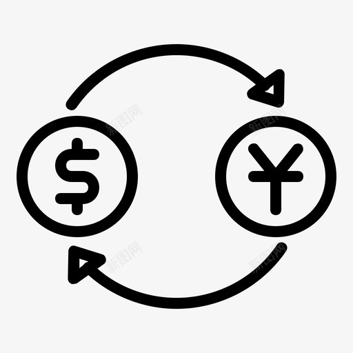 货币兑换货币美元svg_新图网 https://ixintu.com 货币 兑换 美元 汇率 日元 商业 金融 科技