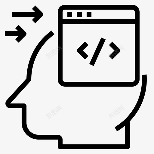 代码教育头部svg_新图网 https://ixintu.com 教育 代码 头部 课程 编程 大纲