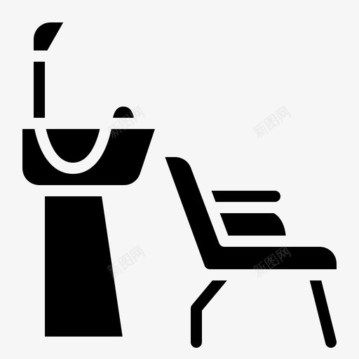 头发椅子水槽svg_新图网 https://ixintu.com 头发 椅子 水槽 洗洗 发廊 固体