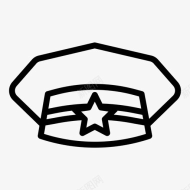 警察帽法律和犯罪图标