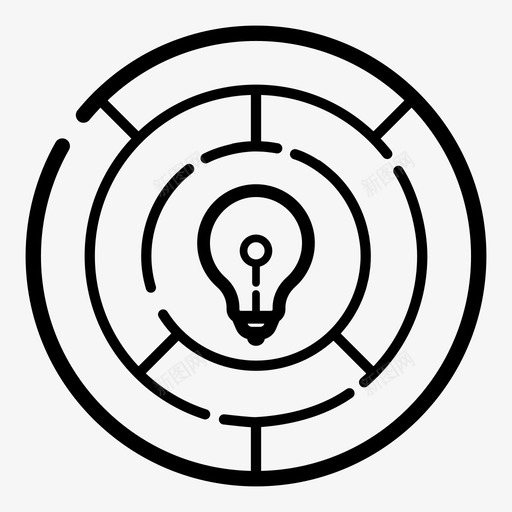 迷宫商业创意svg_新图网 https://ixintu.com 迷宫 商业 创意 想法 灯泡 解决方案 智力