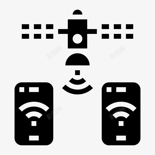 卫星互联网网络svg_新图网 https://ixintu.com 卫星 互联网 网络 信号 智能 手机 网络技术