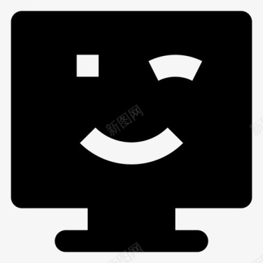 微笑眨眼电脑表情符号图标