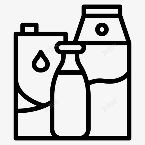 牛奶瓶盒svg_新图网 https://ixintu.com 牛奶 奶瓶 健康 超市