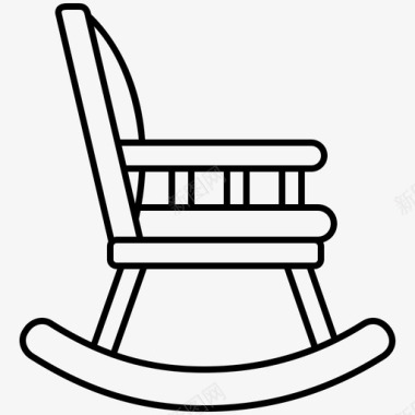 摇椅家具家居图标