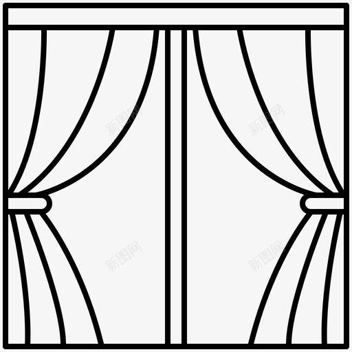 窗帘面料室内svg_新图网 https://ixintu.com 窗帘 面料 室内 房间 窗户 家装 系列