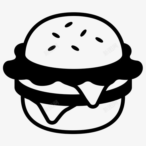 汉堡包奶酪芝士汉堡svg_新图网 https://ixintu.com 汉堡包 奶酪 芝士 汉堡 食物 快餐 美味 快乐