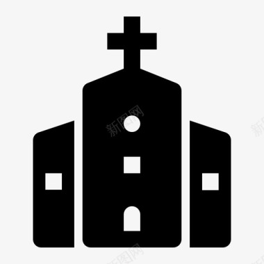 教堂建筑外观图标