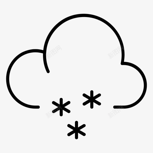 降雪云天气预报svg_新图网 https://ixintu.com 降雪 天气预报 冬天 天气