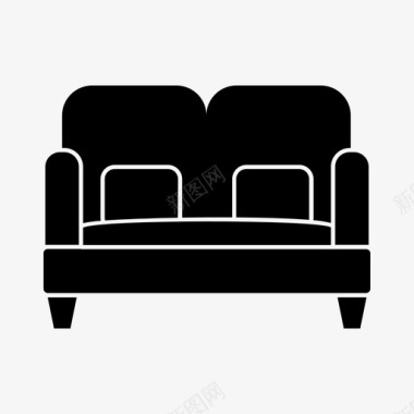 长沙发椅子家具图标