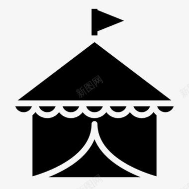 马戏团建筑物帐篷图标