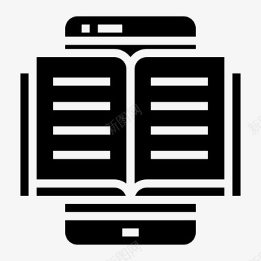 电子书智能手机书籍和阅读图标