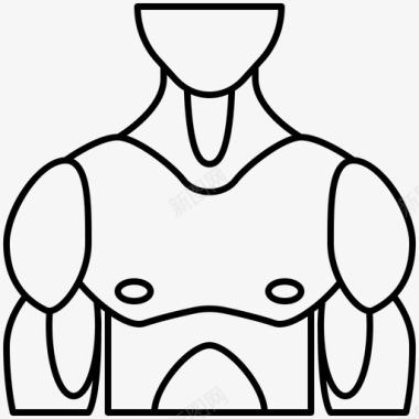 健美运动员胸部人体图标