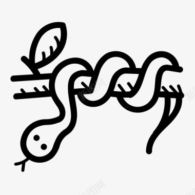 蛇动物涂鸦图标