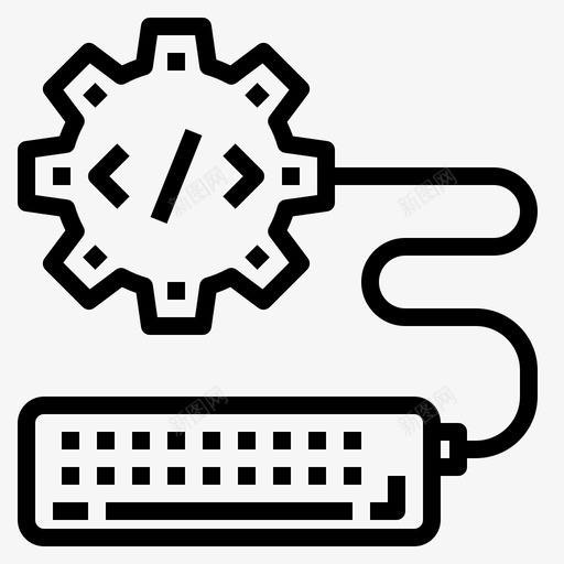 程序代码编辑器svg_新图网 https://ixintu.com 程序 代码 编辑器 齿轮 键盘 大纲