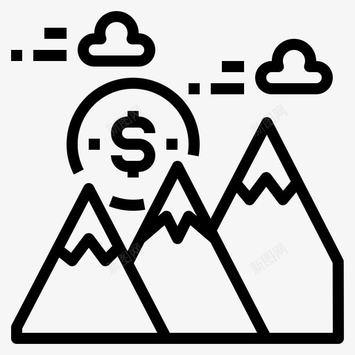 金钱商业目标svg_新图网 https://ixintu.com 商业 金钱 目标 营销 山脉 成功 概念 大纲