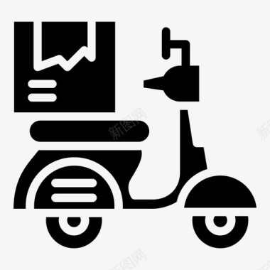 摩托车交货物流包装图标