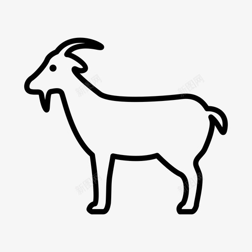 山羊动物牛svg_新图网 https://ixintu.com 动物 山羊 农场 哺乳动物 系列