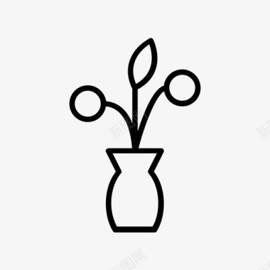 花瓶花家具图标