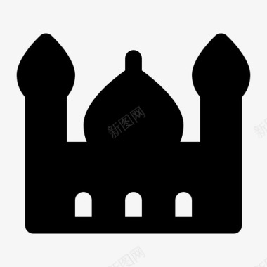 清真寺建筑外观图标