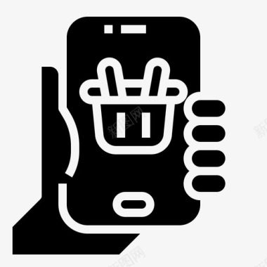 手机购物购物篮手机支付图标