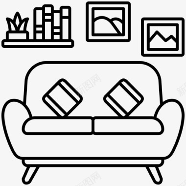 沙发舒适客厅图标