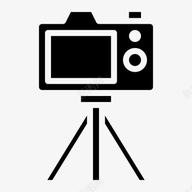 三脚架照相机照片和视频实体图标