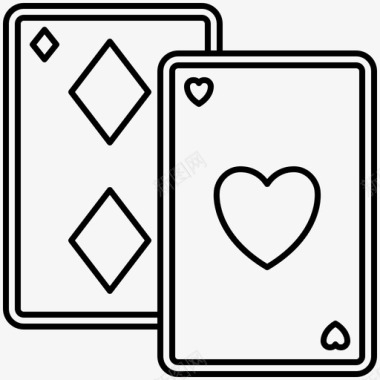 扑克卡赌场赌博图标