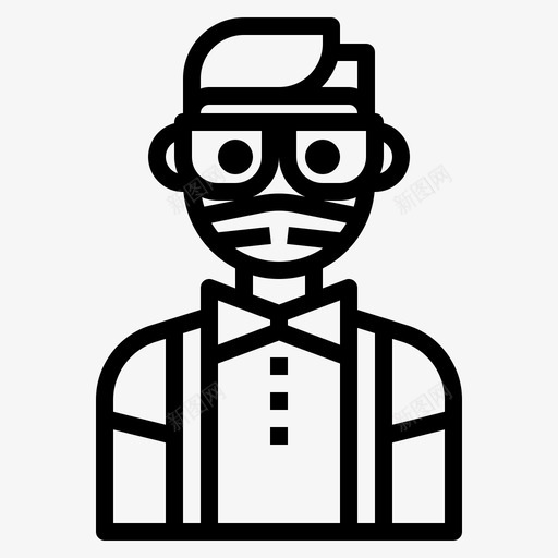 头像领结眼镜svg_新图网 https://ixintu.com 头像 领结 眼镜 男人 个人资料 面具 轮廓