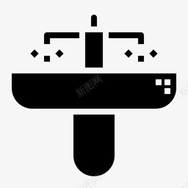 洗手盆水槽家用设备图标