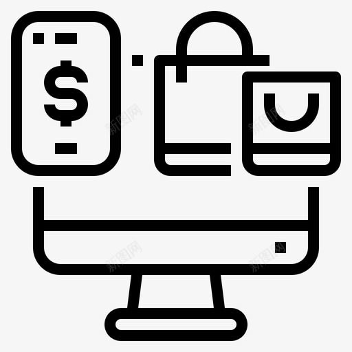 购物电脑支付svg_新图网 https://ixintu.com 购物 电脑 支付 购物袋 智能 手机 电子商务 概述