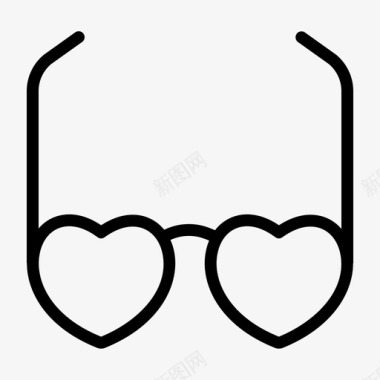 心形眼镜爱情情人节图标