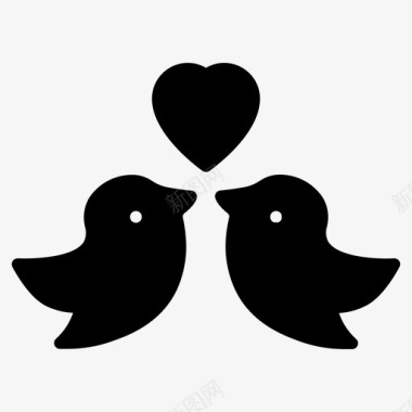 喜鸽动物爱情和浪漫图标