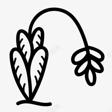谷物手绘植物图标