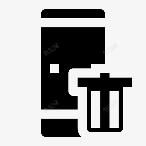 智能手机垃圾桶回收站svg_新图网 https://ixintu.com 垃圾桶 手机 智能 回收站