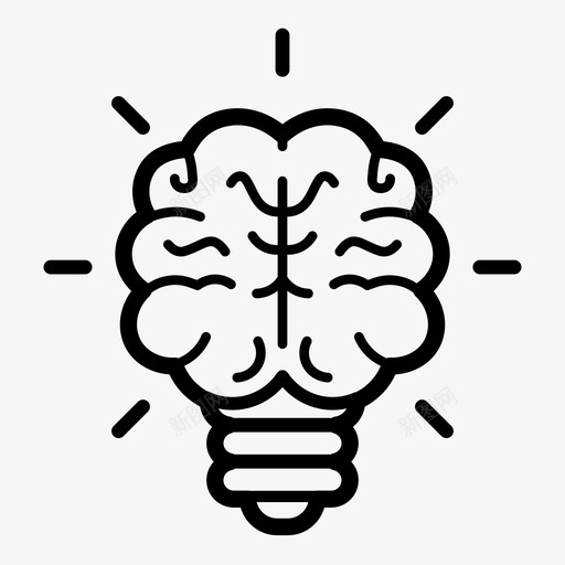 灯泡大脑创意svg_新图网 https://ixintu.com 灯泡 大脑 创意 想法 创新 头脑 智力