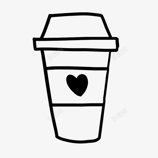爱咖啡涂鸦杯画svg_新图网 https://ixintu.com 咖啡 涂鸦 杯画 浪漫 爱情 情人节 图标 手绘