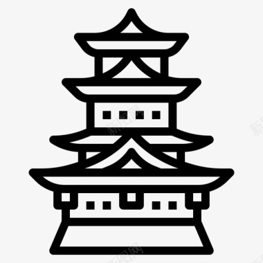大阪城堡建筑地标图标