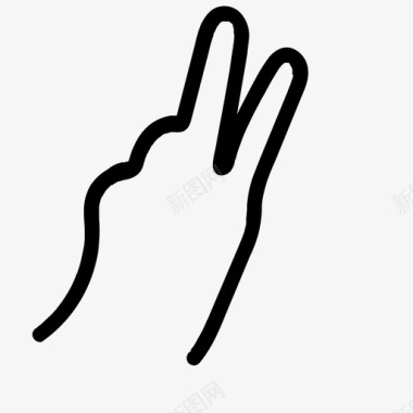 手势手指和平符号图标