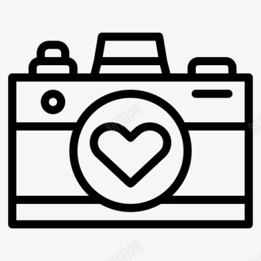 相机爱情照片图标